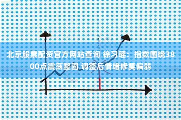 北京股票配资官方网站查询 徐习瑶：指数围绕3800点震荡整固 调整后情绪修复偏弱